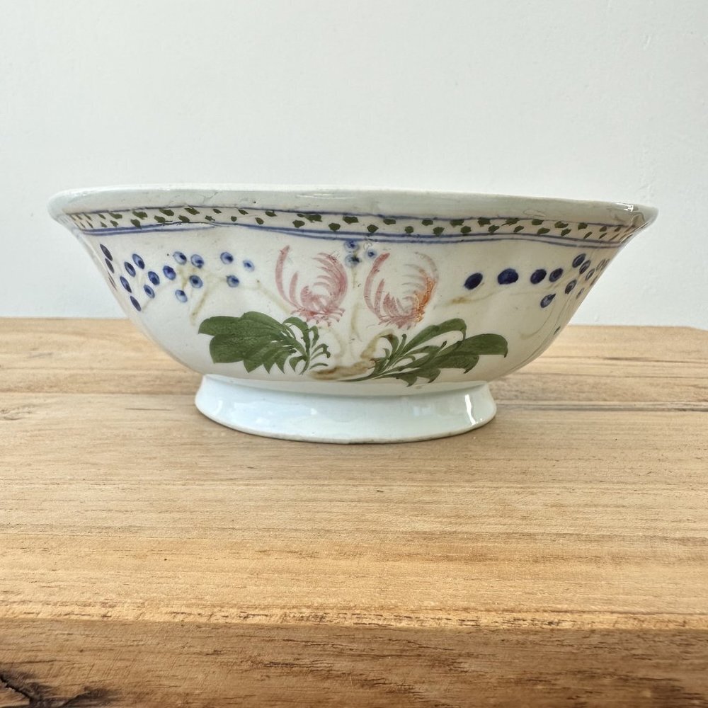 Antique Hand Painted eggshell porcelain bowl signed
